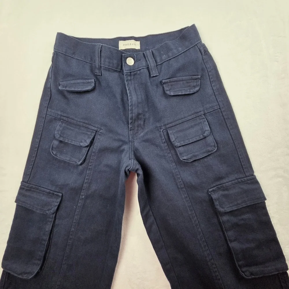 PacSun Cargo Pants Mens 34 Gray Straight Leg Utility Workwear Excellent